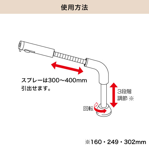 185-007-MD 台付シングルレバー引出し式混合栓（マットブラック