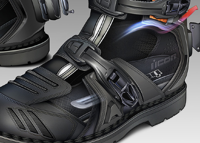 ICON Field Armor 2 Boots - Technical Illustration - Jim Hatch