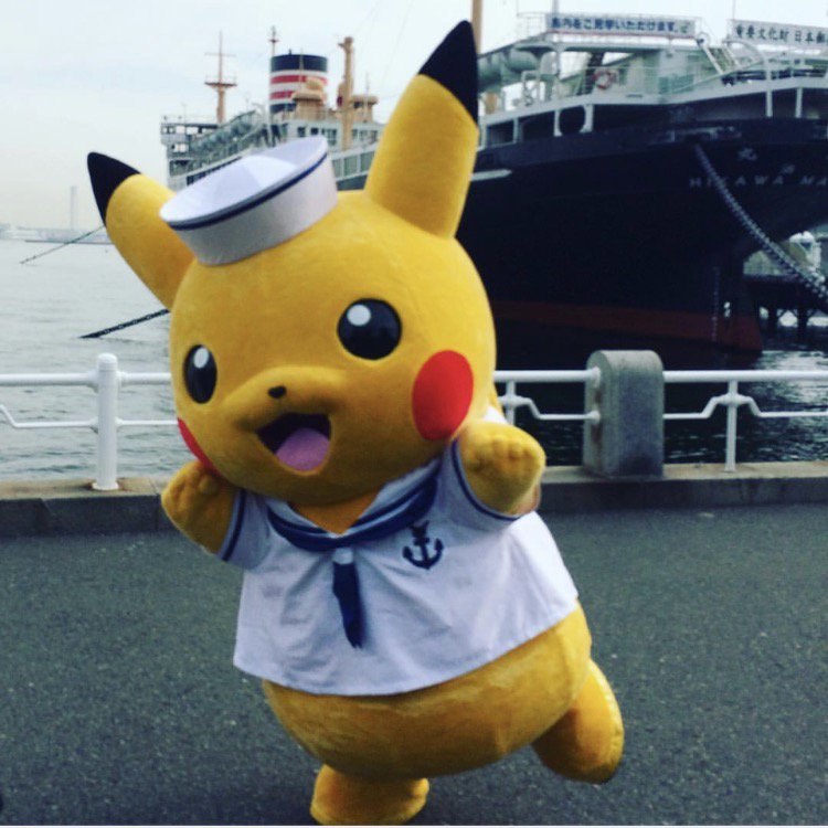 ピカチュウのセーラー服が新しくなった？ 昨日横浜に現れた水兵さん