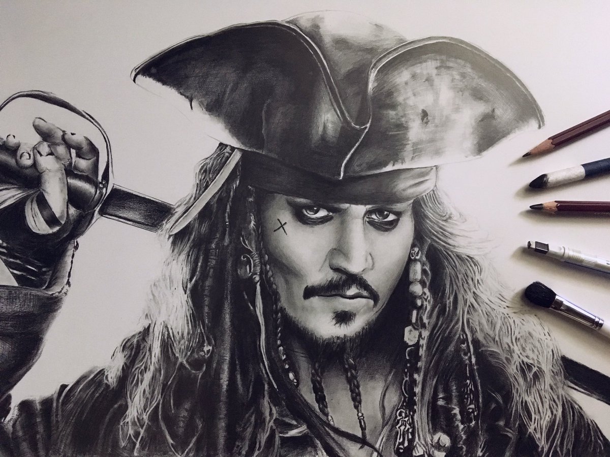 完成した〜！ 達成感ハンパねー！！ #鉛筆画 #パイレーツオブ