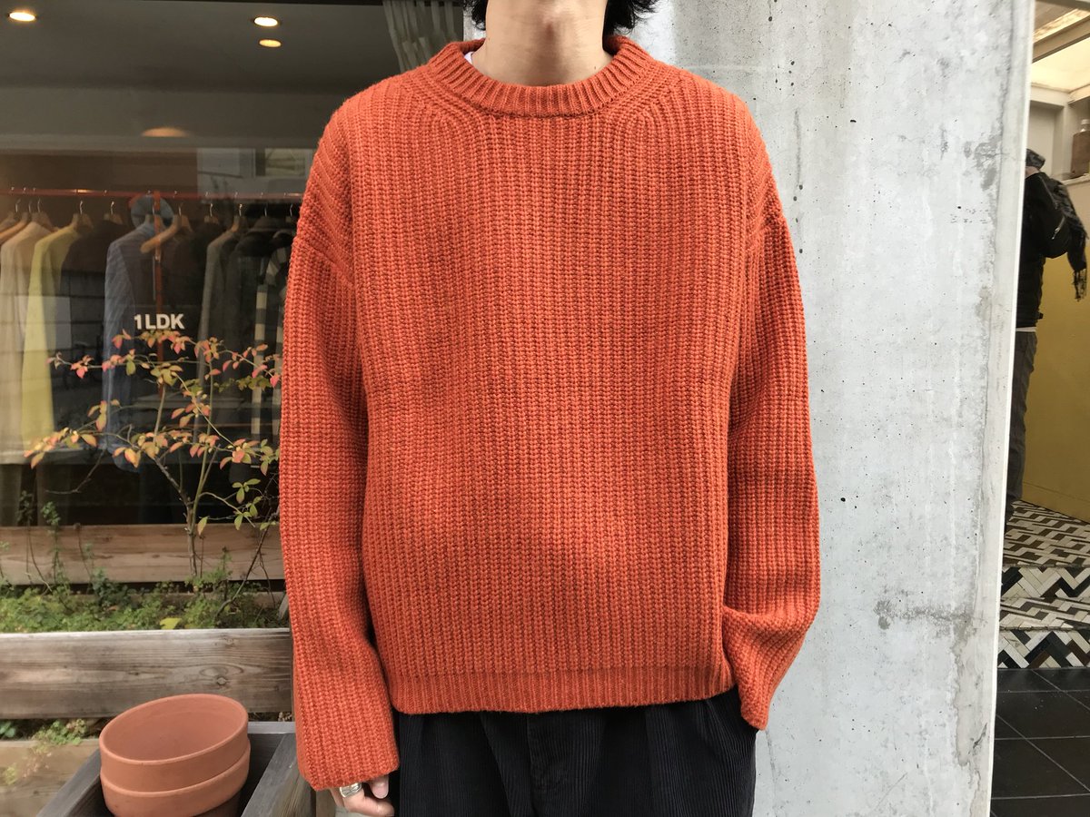 UNUSED タートルニット オレンジ
