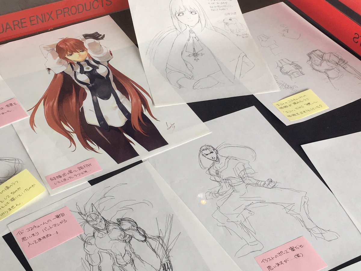 さらにロビーでは、#ゼノギアス フィギュアの原型、セル画、田中久仁彦