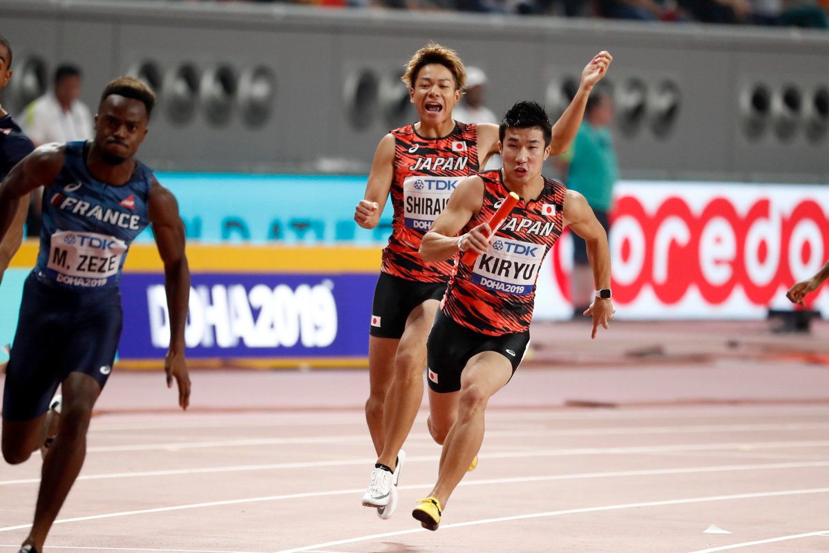 ドーハ#世界陸上】 ◇男子4×100mリレー決勝 4レーン🇯🇵日本 1走