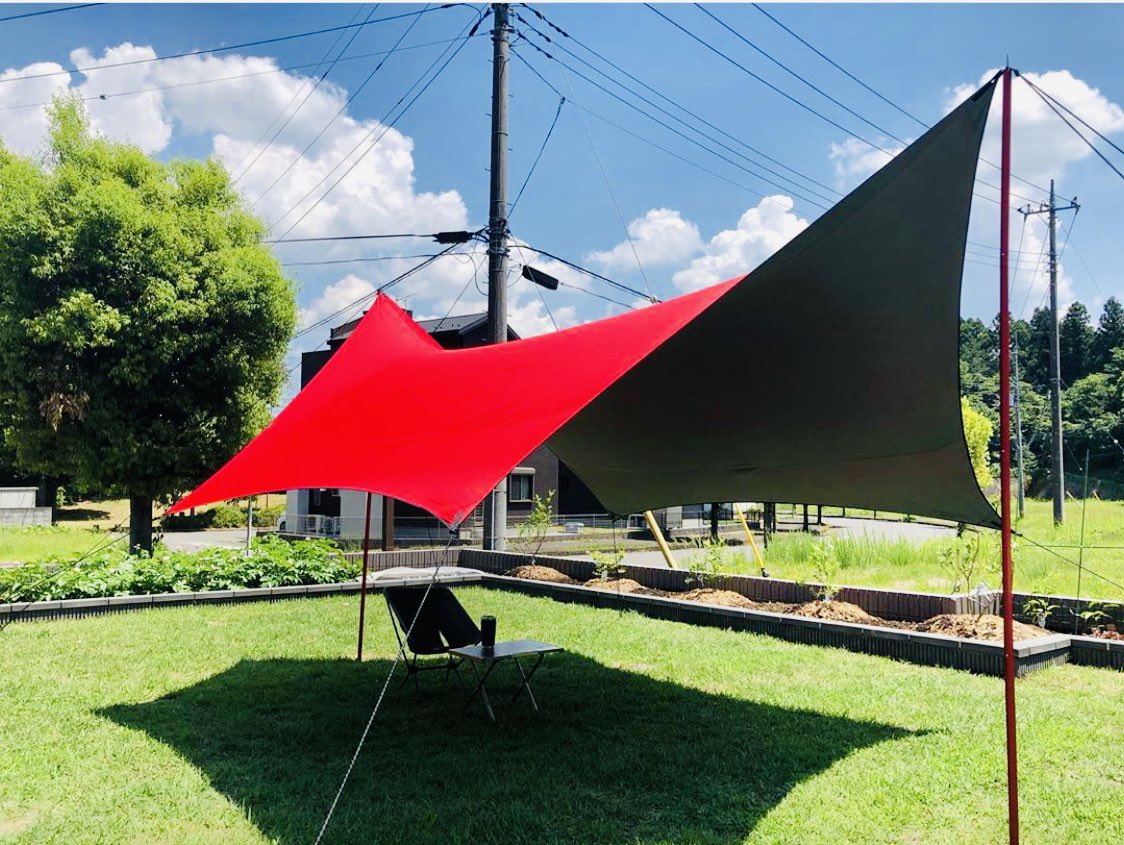 幕男試し張り✨ 緑に赤は最高に映えますね🤩 #幕男あか #thearth