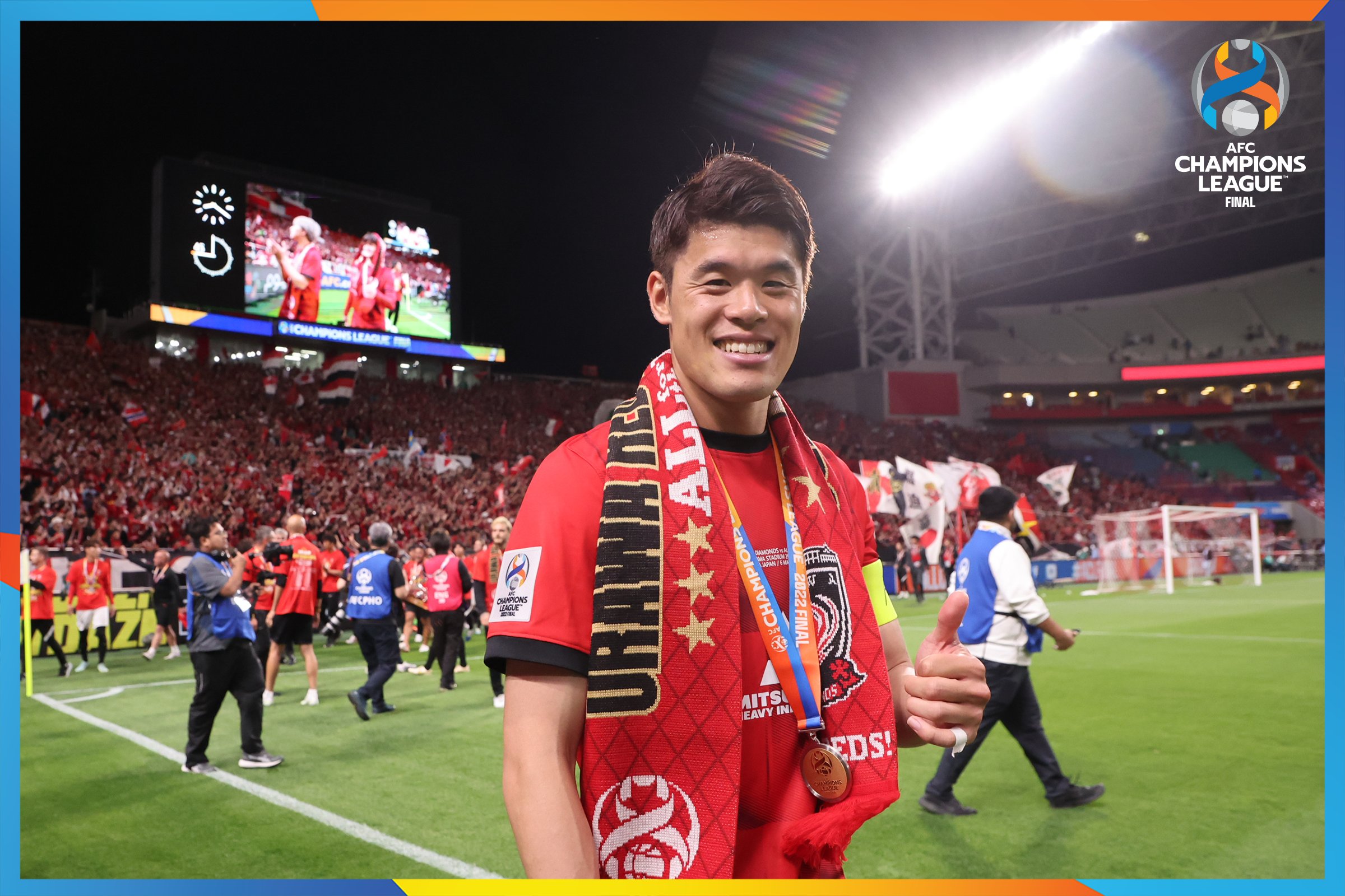 浦和レッズ 2022 ACLチャンピオン ジャージ Akimoto 15 浦和レッズ ACL