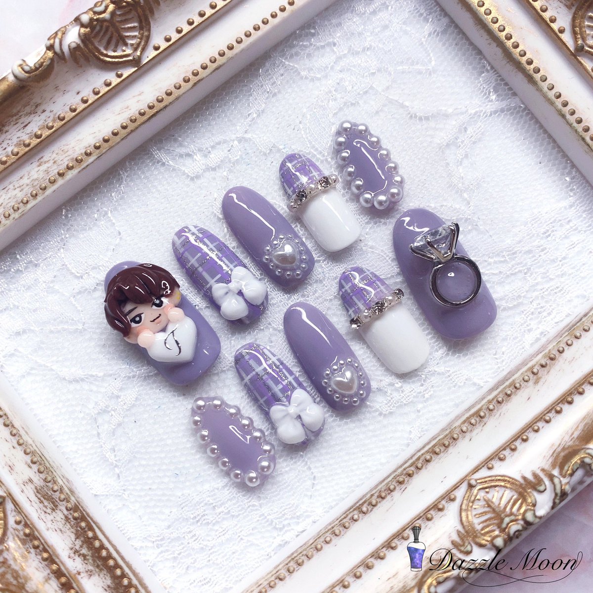 SnowMan/深澤辰哉さん お持ち込み+一部おまかせデザイン💜 #ネイル