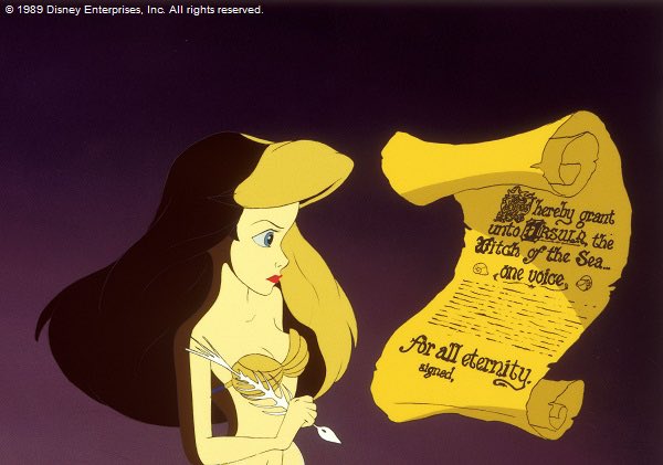 契約書📝にサインさせようと、#アースラ が歌いながら #アリエル に