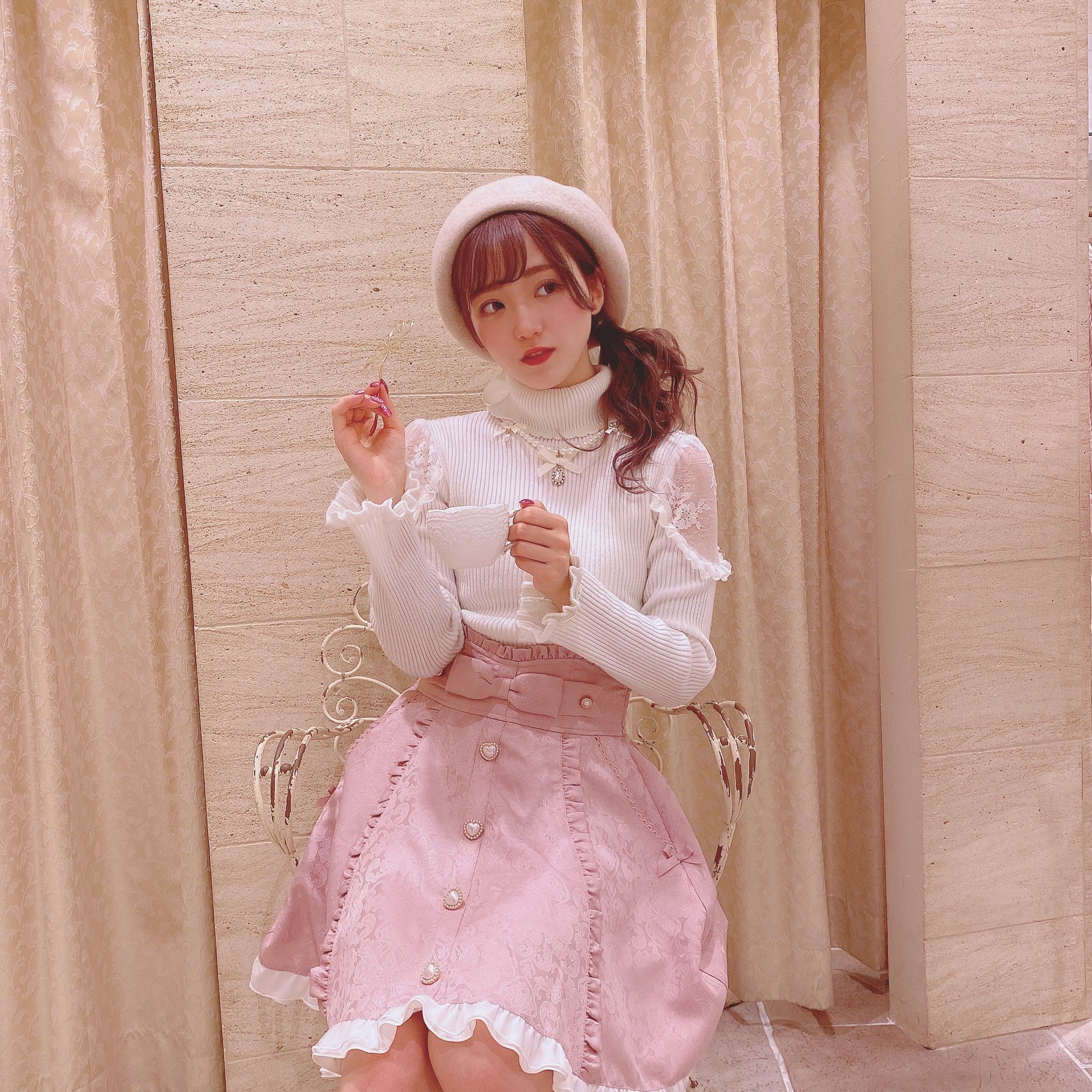 24時間限定価格 LIZLISA ビッグリボンティアードスカート ピンク