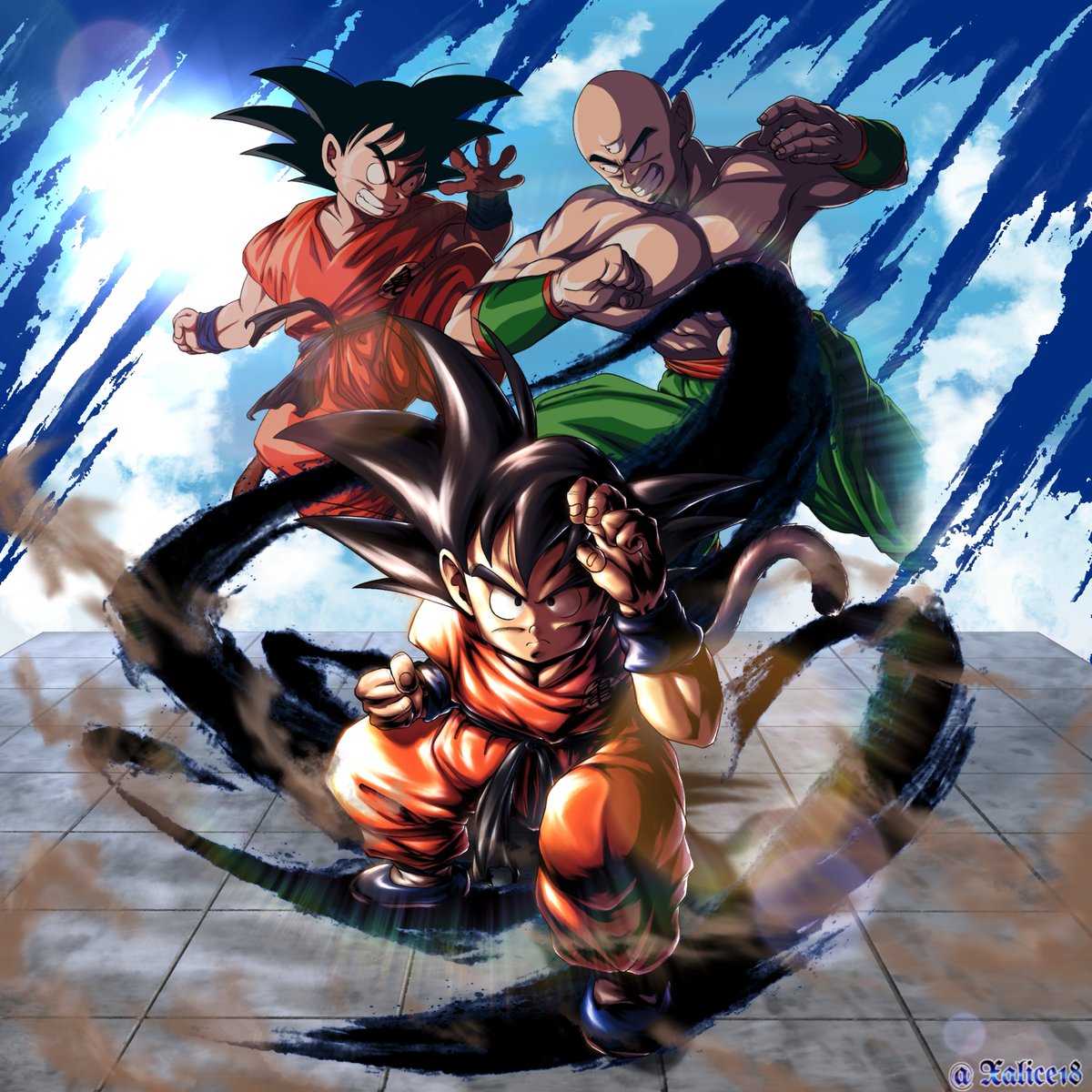 孫悟空：少年期描きました！ vs天津飯編が好きです レジェンズも周年