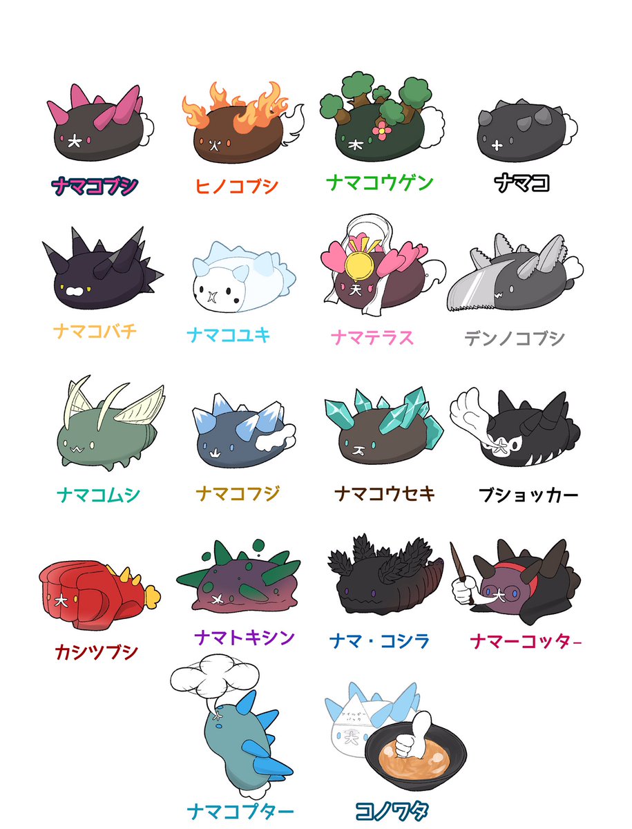 全タイプ ナマコブシ(・大・)