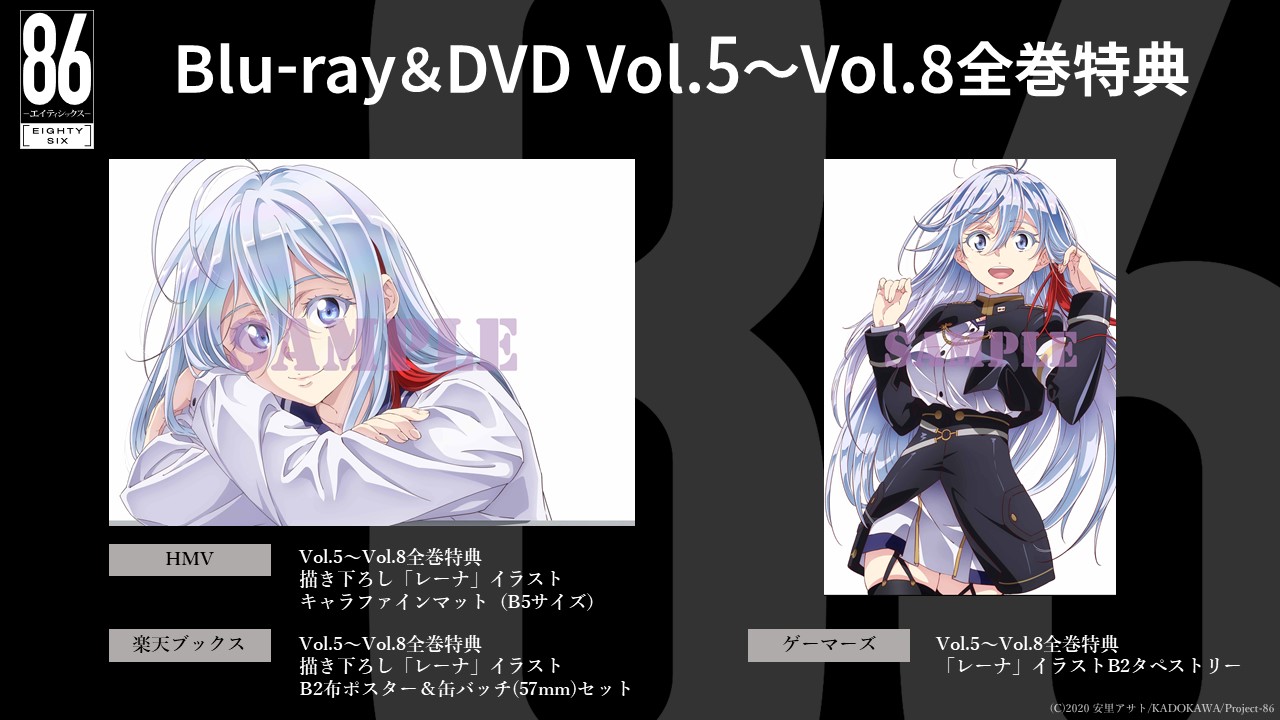 ④⑦ 86 エイティシックス 全巻購入特典 レーナ B1布ポスター TVアニメ