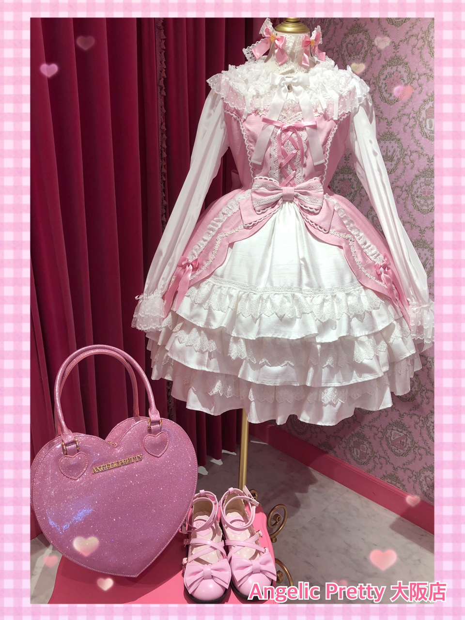 ANGELIC PRETTY ジャンスカ うさぎ柄 レース フリル ピンク ANGELIC
