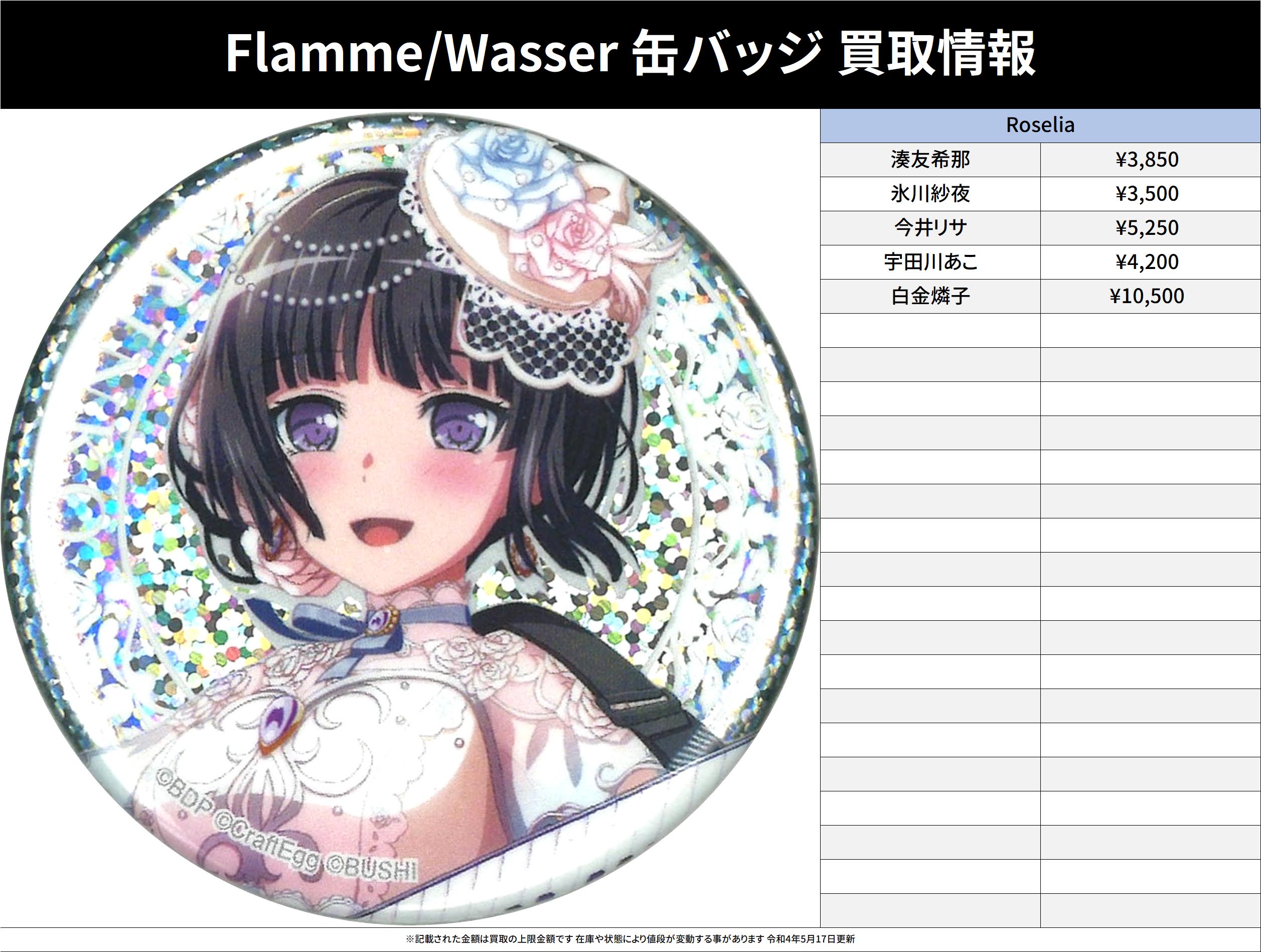 Roselia 氷川紗夜 Wasser/Flamme 缶バッジ タオル セット 【公式通販】