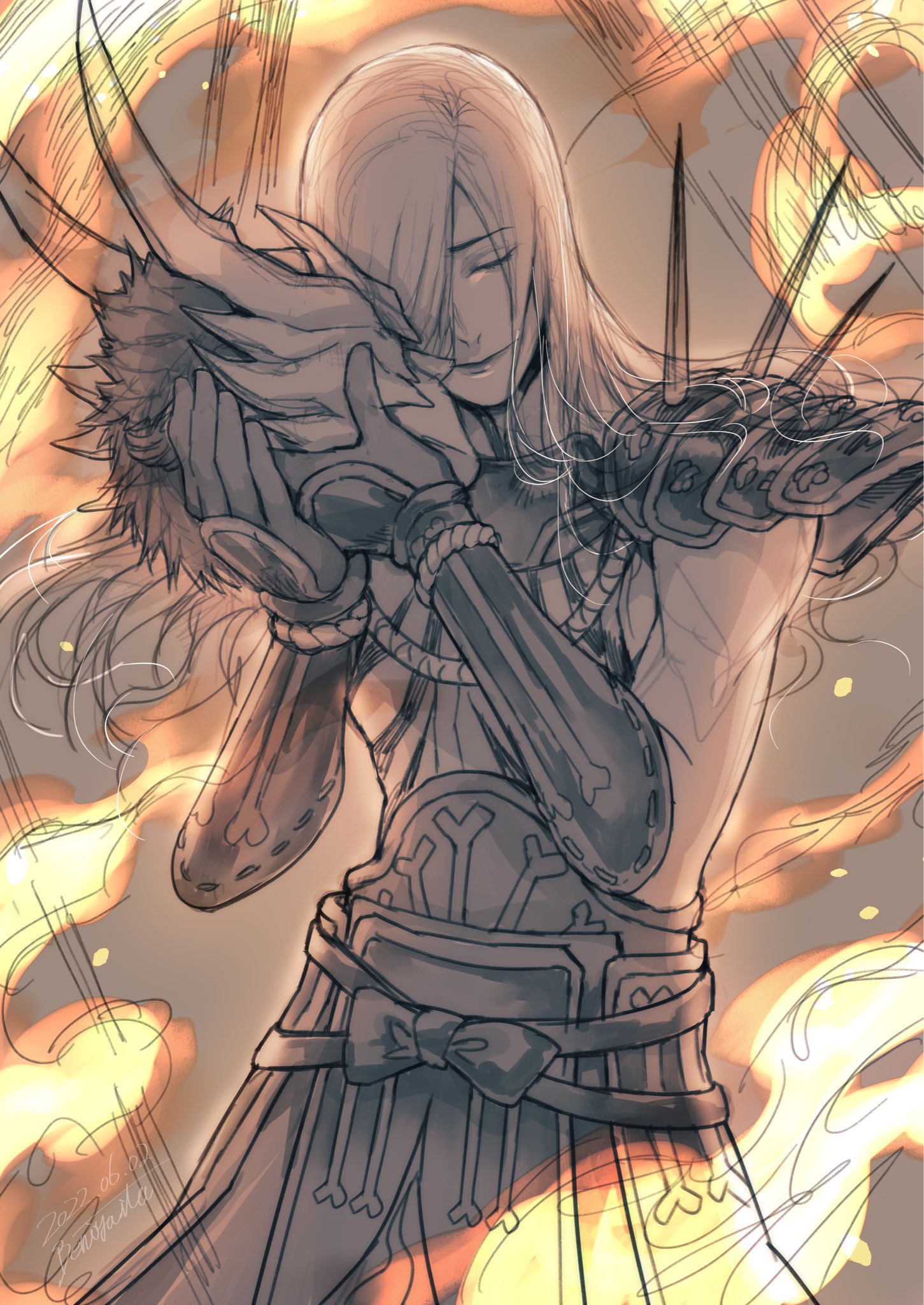 m*n様 【未開封】戦国BASARA ほぼ等身大! 武将バスタオル 明智光秀 m*n