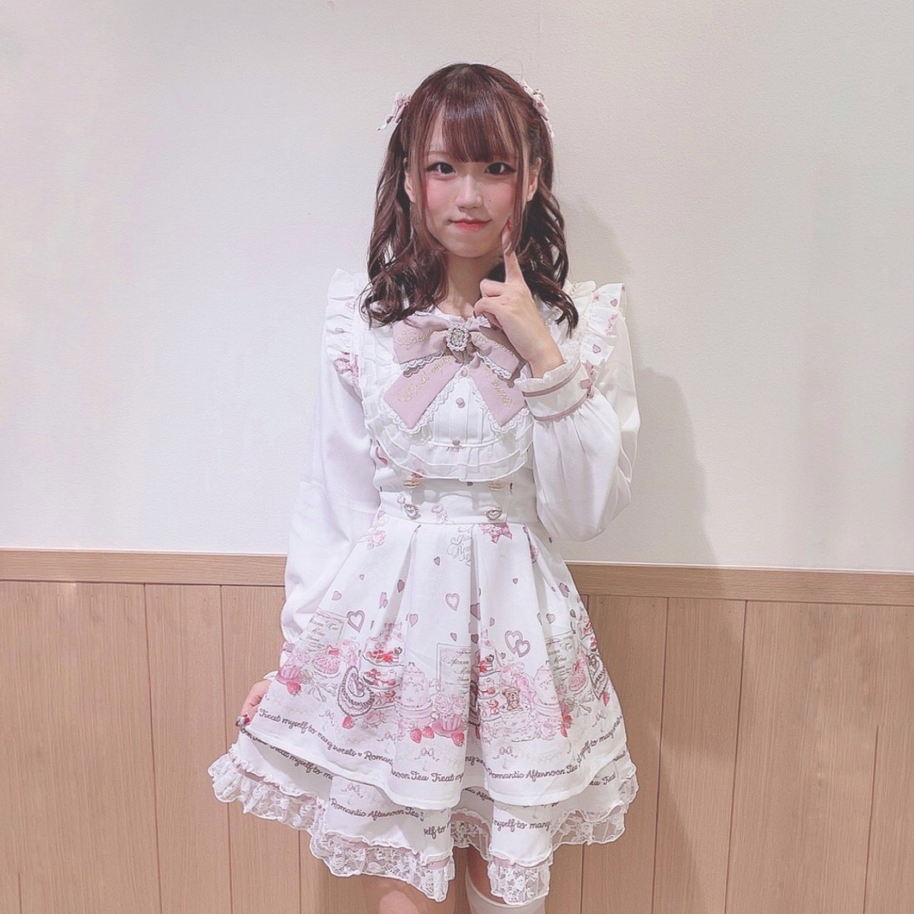 リズリサ Many Hearts Afternoontea柄ワンピース LIZ LISA (リズリサ