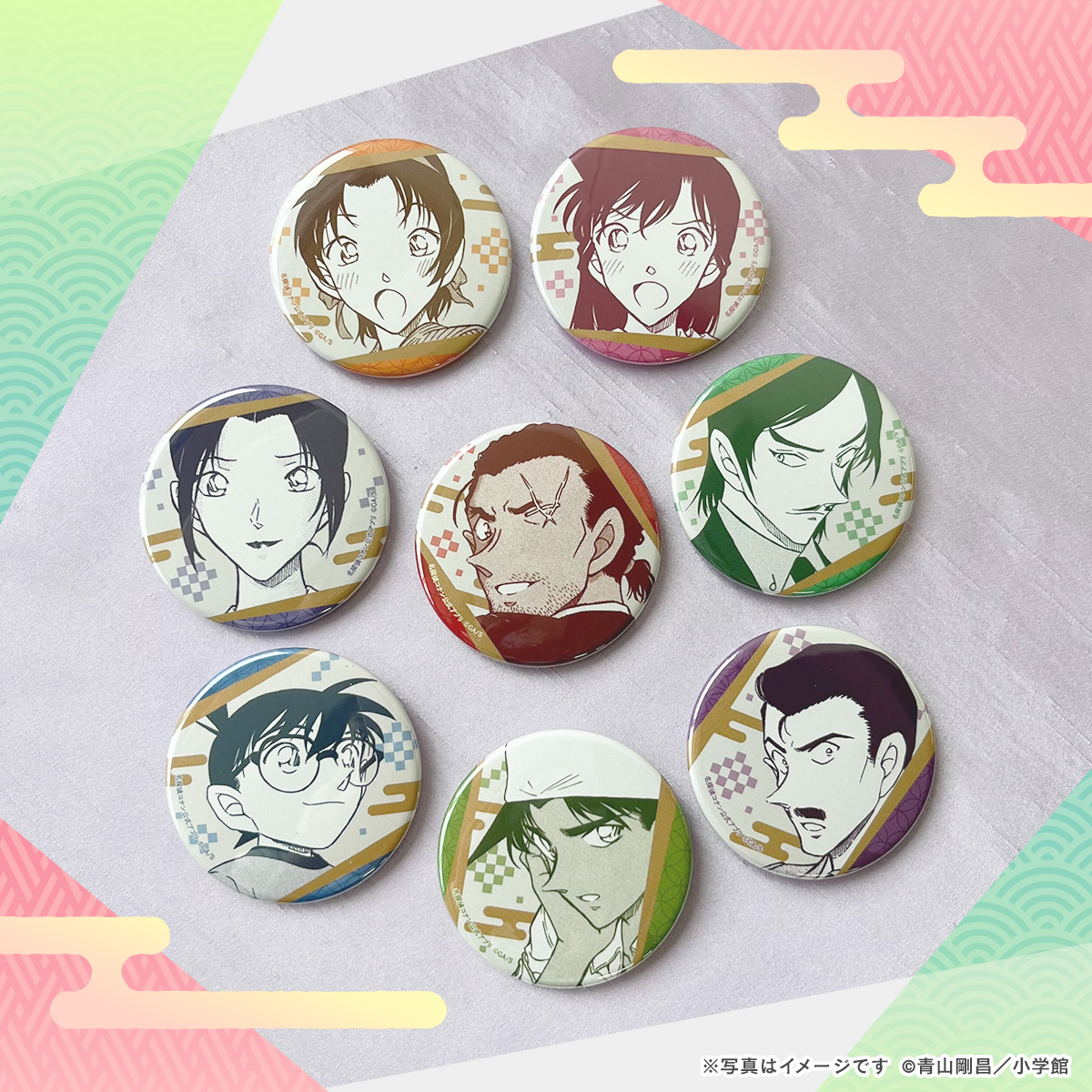 実物写真を公開📸 「名探偵コナン公式アプリ 缶バッジ 長野シリーズ