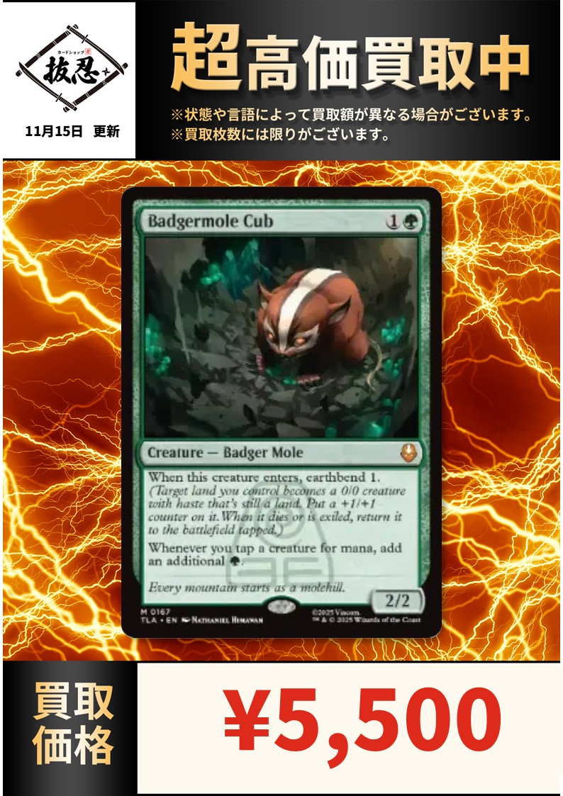 アナグマモグラの仔⁄Badgermole アナグマモグラの仔 MTG 英語 Cub
