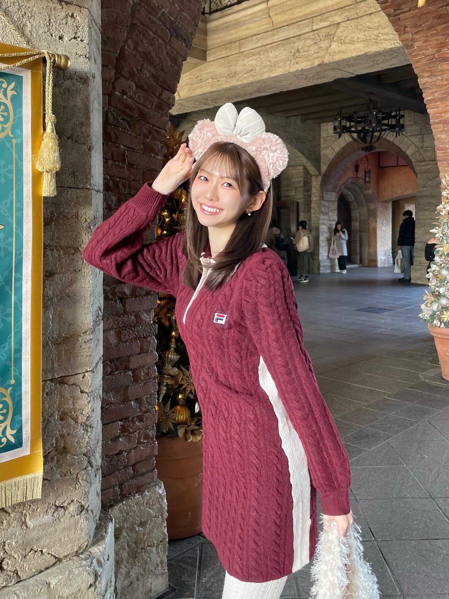 ニットミニワンピース🧶 #おはもにディズニーカメラ