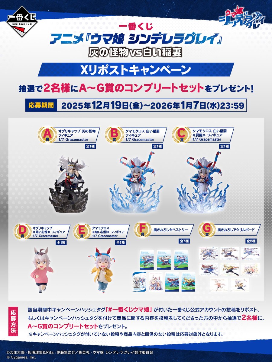 ◤一番くじ アニメ『ウマ娘 シンデレラグレイ』 灰の怪物vs白い稲妻