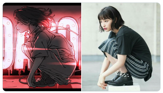 ようやく ＃YOASOBI が ＃古塔つみ の写真トレースもしくは元にした