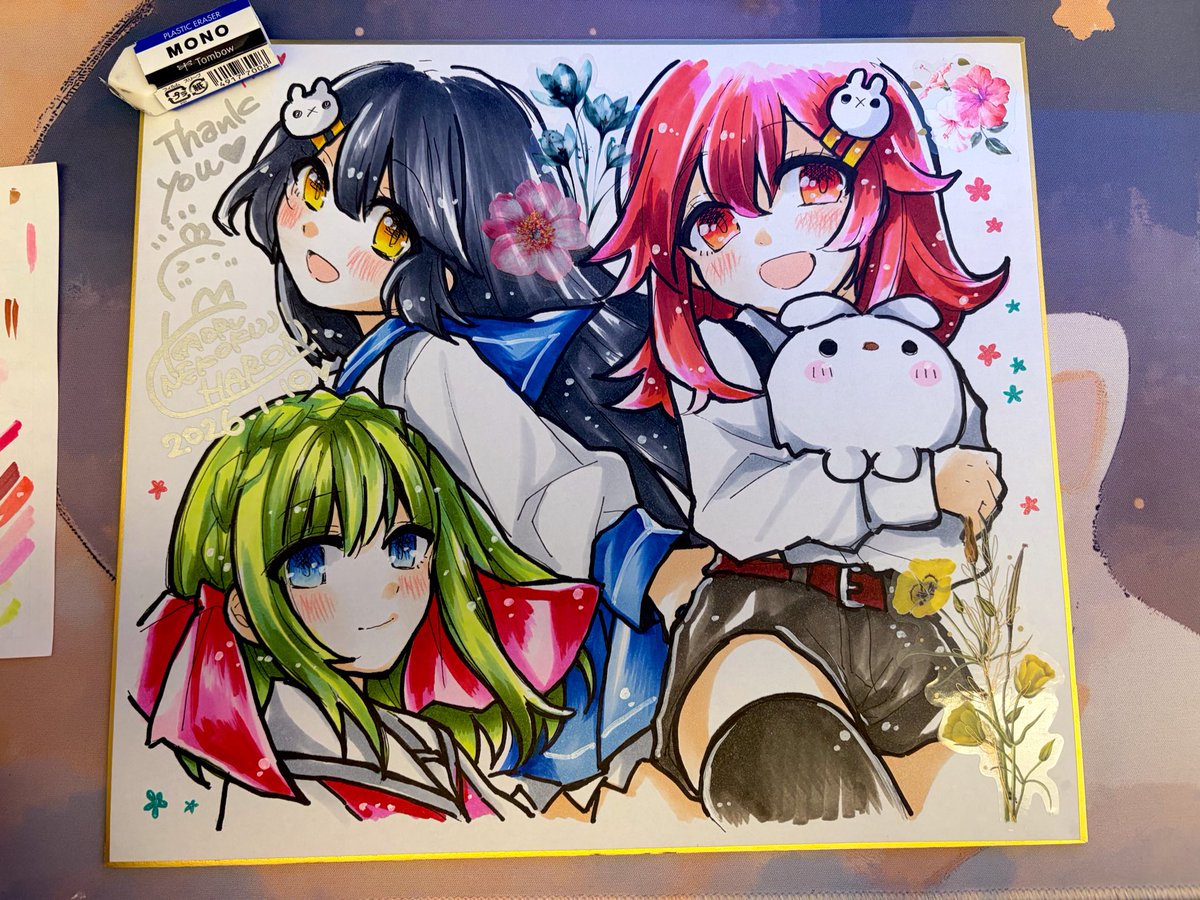 本日の色紙その2です🌼🥰