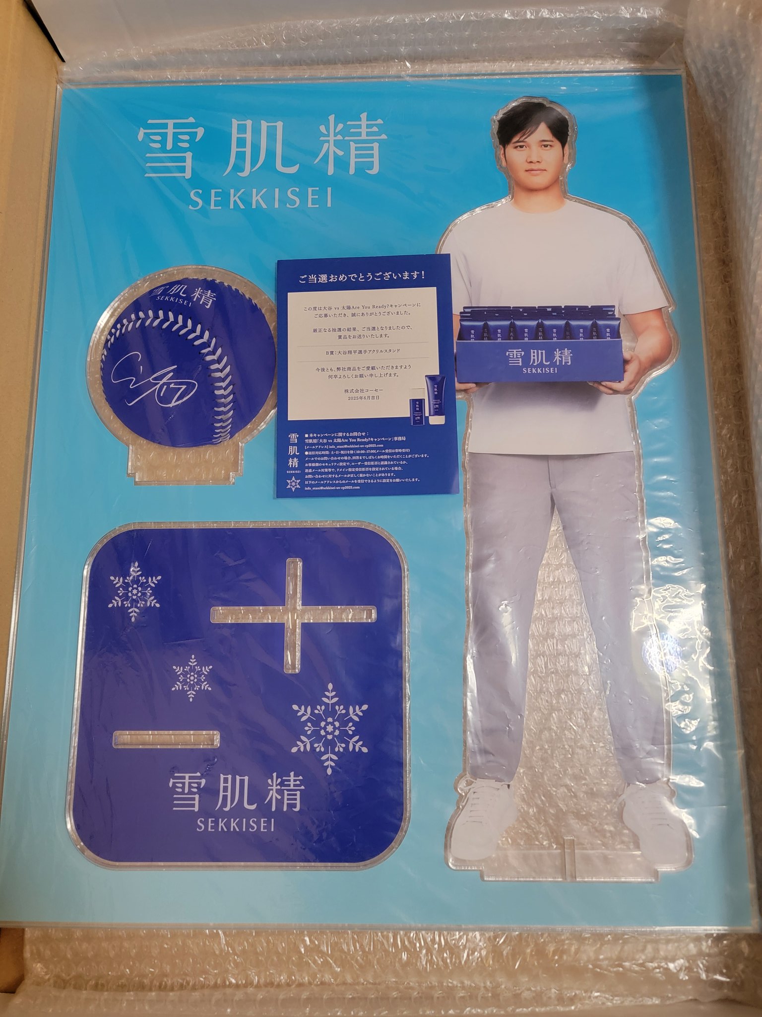 希少】大谷翔平 雪肌精 アクリルスタンド プリントサイン 非売品 当選