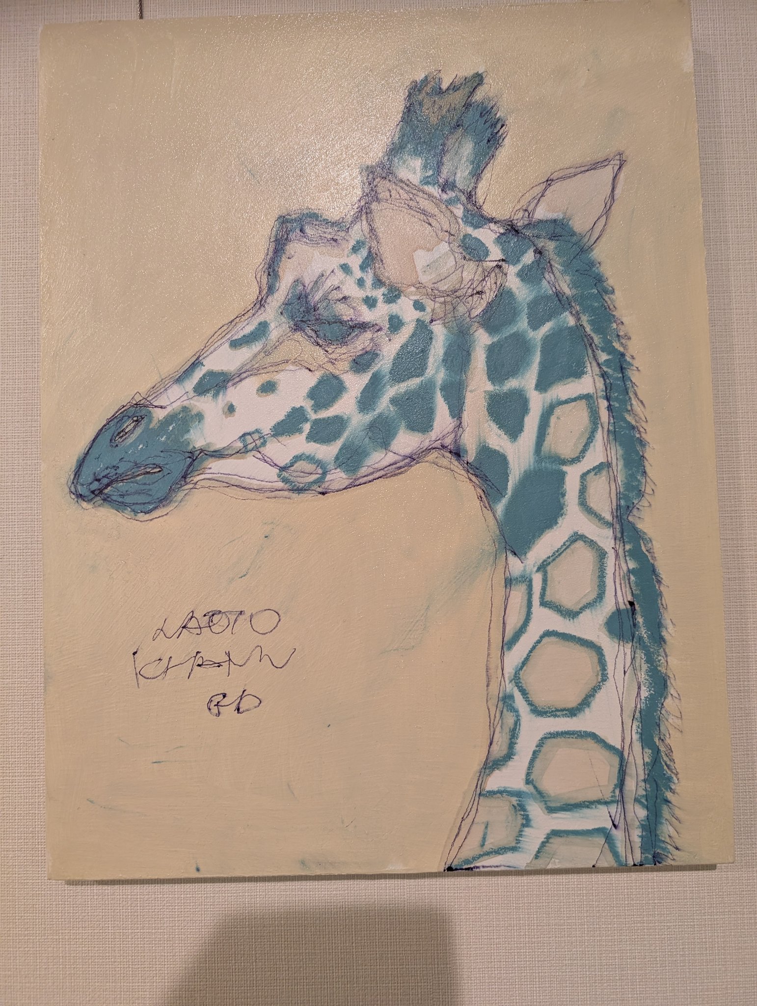 北村 直登さん キタムラナオト キリン プリント画 直筆画 北村直登