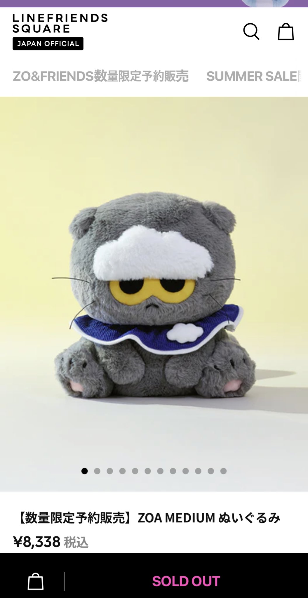 LINE FRIENDS G-DRAGON ZOA BIG ぬいぐるみ ZO ZOA BIG ぬいぐるみ g