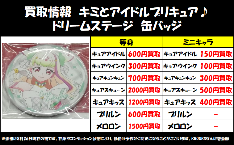 キミとアイドルプリキュア ドリームステージ 缶バッジ ズキューン 8点