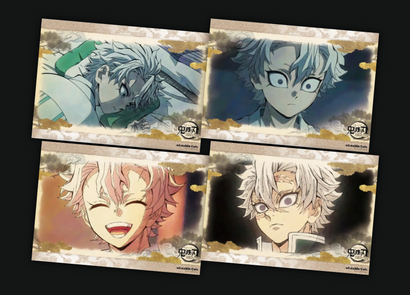 鬼滅の刃 刀鍛冶の里編 絵巻カフェ 箔押し 57mm 缶バッジ B セット 鬼