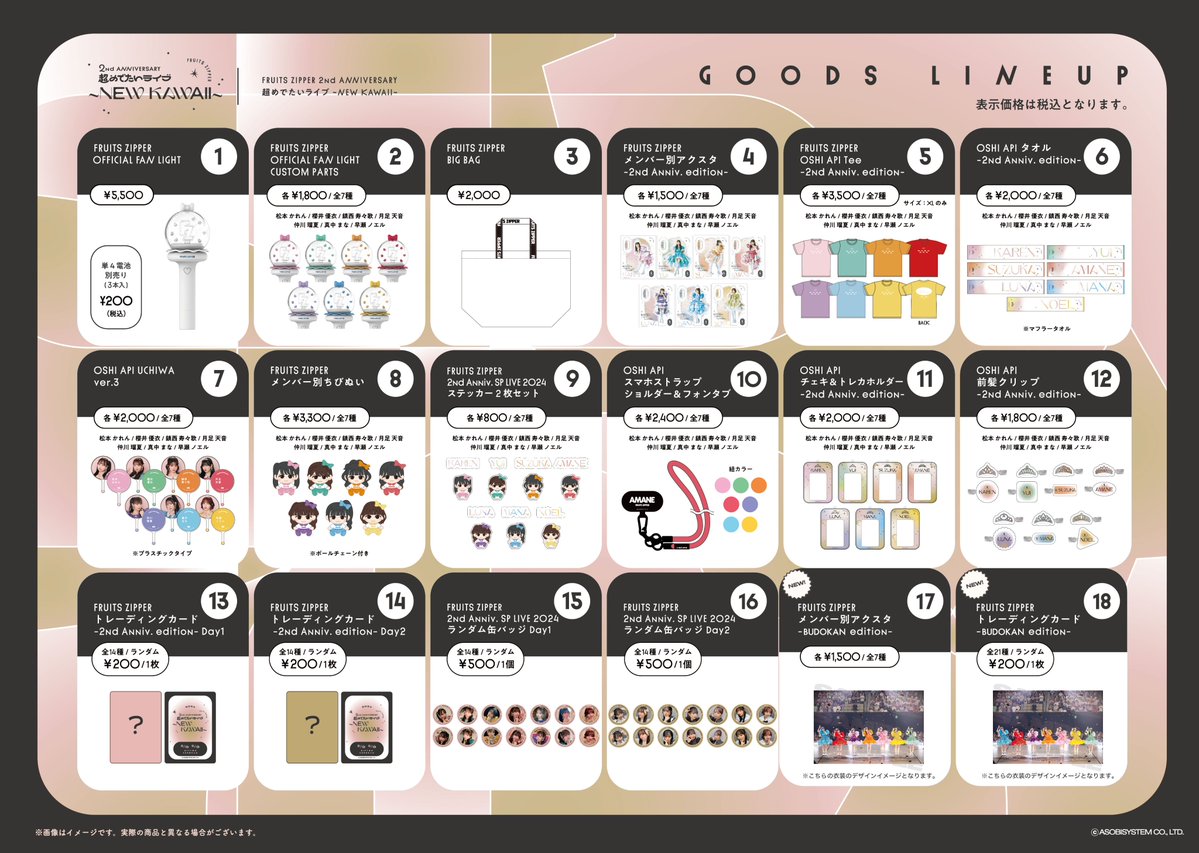 FRUITSZIPPER 2周年 武道館 ラッフル ぶら下がりアクキー