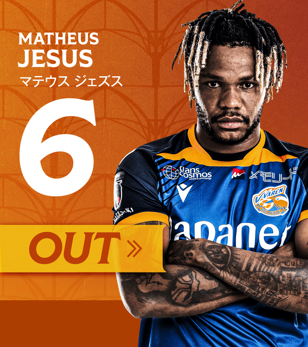 🔷🔶 ⌚️64'｜選手交代 👉長崎 2-0 熊本 🔛 9 #フアンマデルガド 🔙 6