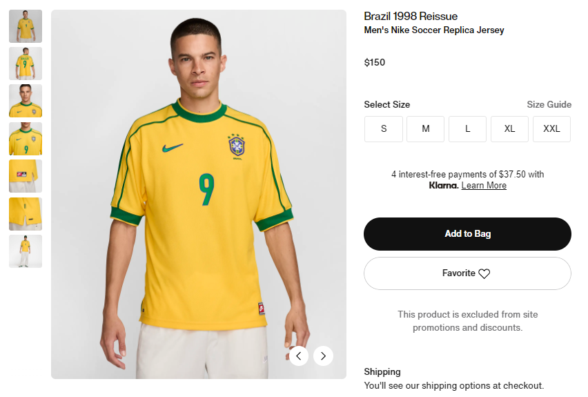 RESTOCK 🚨 Brazil 1998 Reissue Ronaldo Jersey is back on Nike