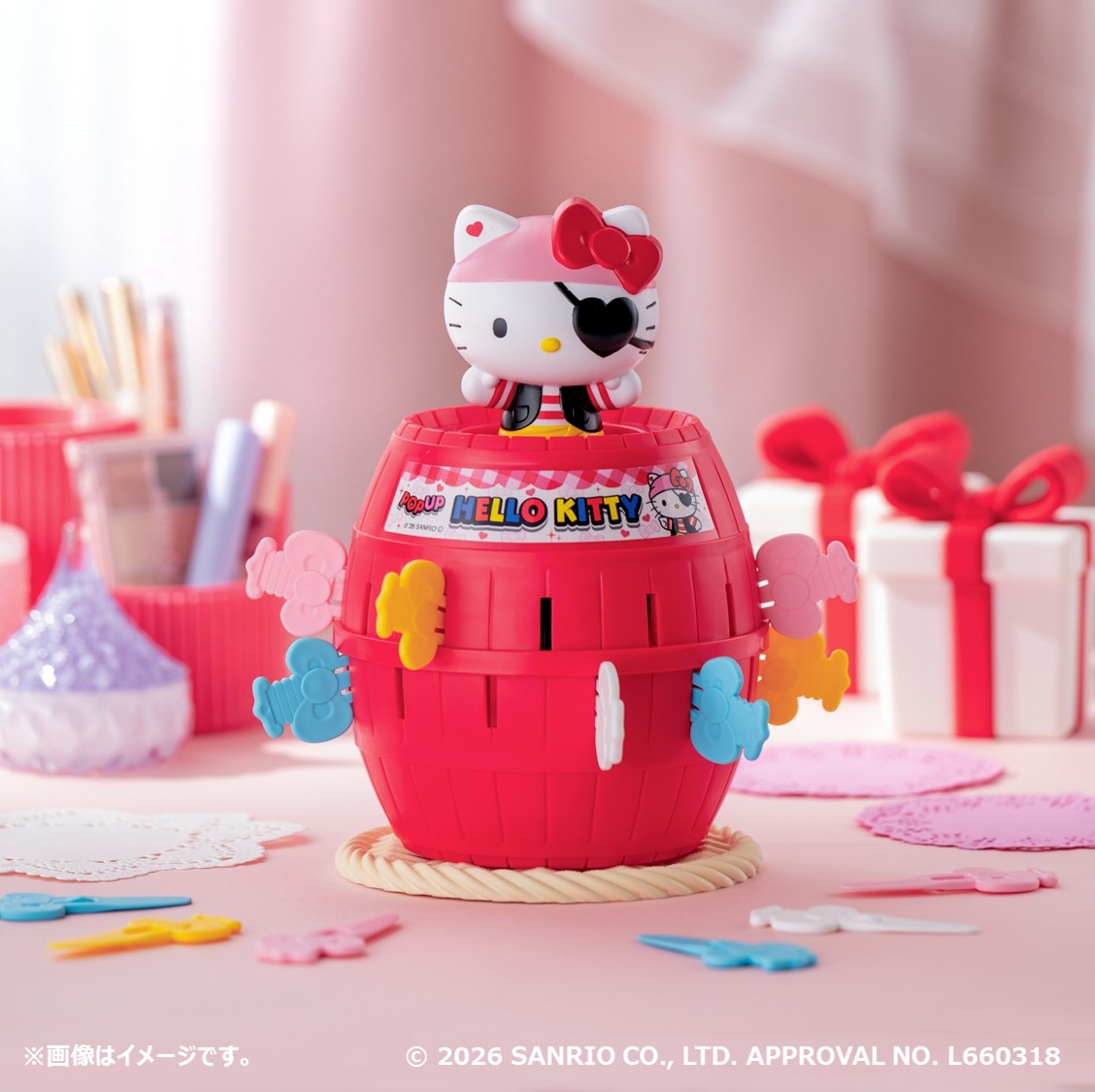 ✨🎀ハローキティ危機一発🎀✨ ハローキティがタルから飛び出すよ