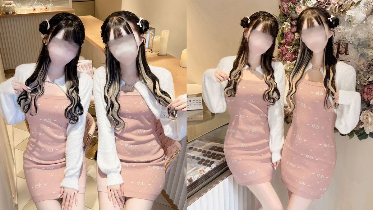 イモちゃん ミシェルマカロン モノグラムアンサンブルニットワンピース