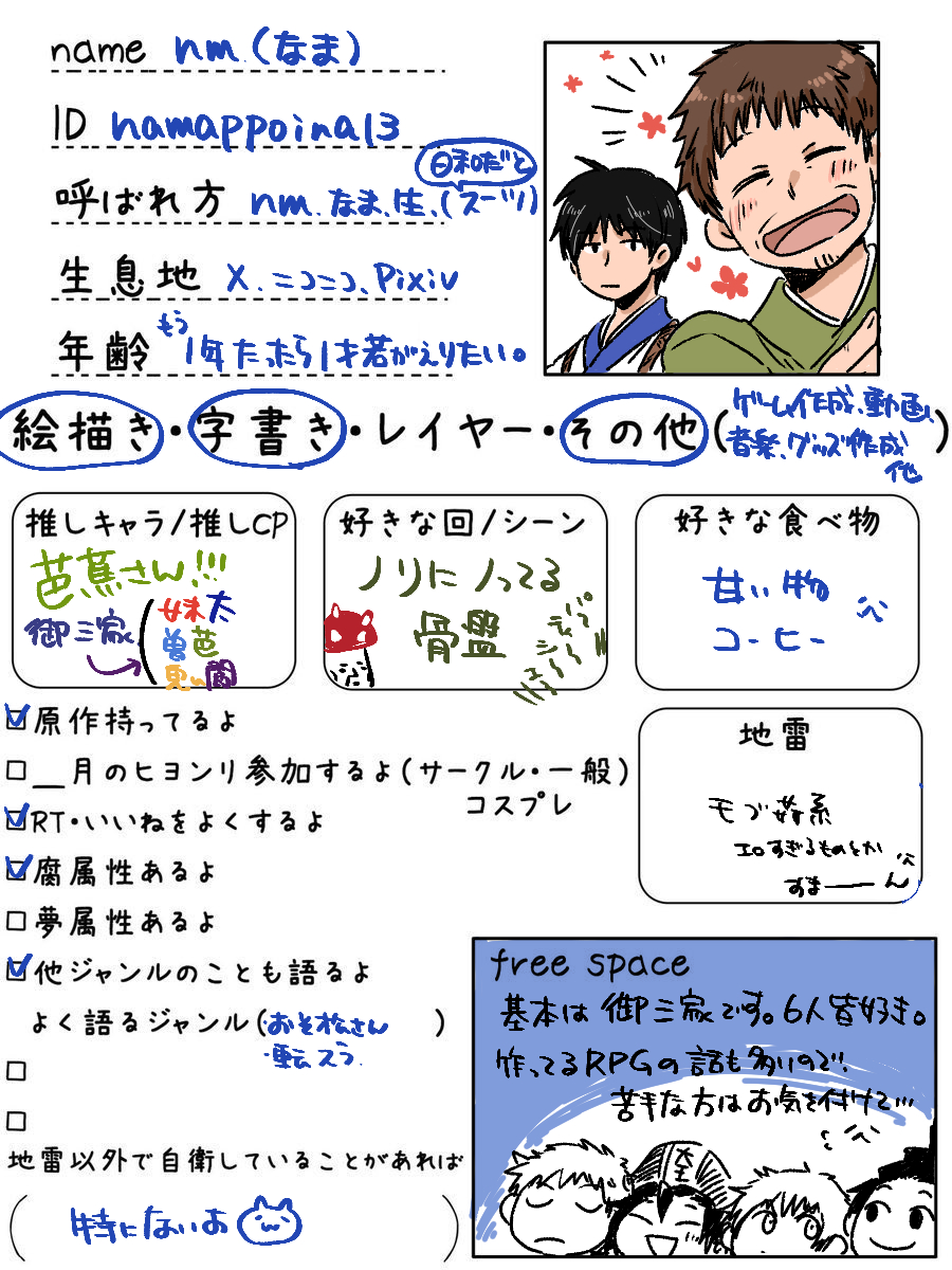 ヒヨラー自己紹介カード