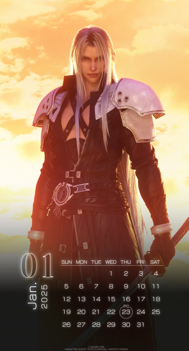 今月のカレンダーは、#FF7リバース のキービジュアルからティファ