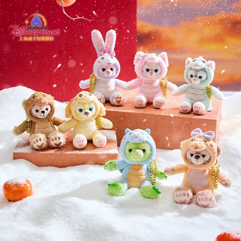 上海ディズニー巳年 クッキーアンとダッフィーぬいぐるみキーチェーン