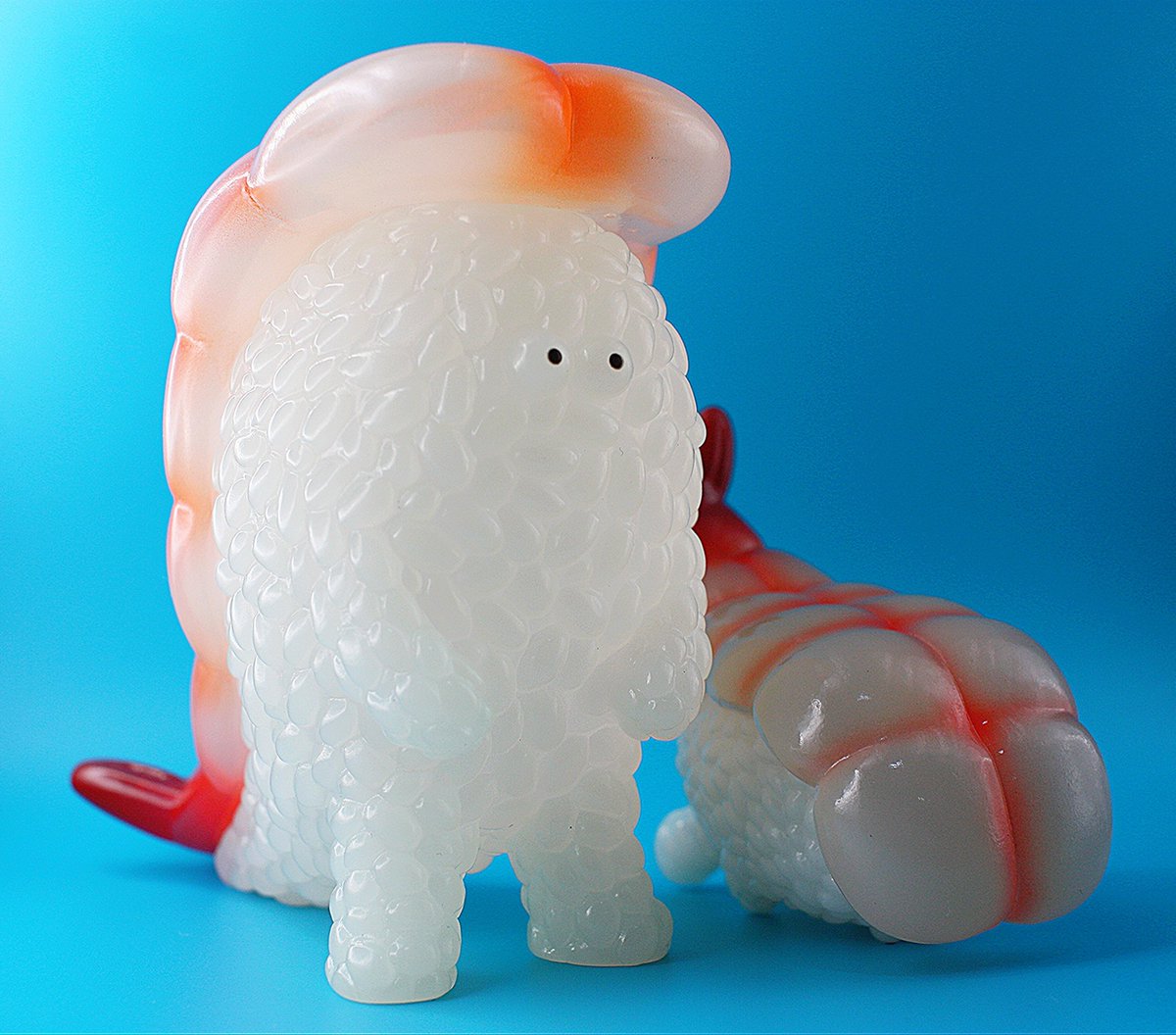 甘えび頼んだら一貫デカすぎた #スシエルエー #ナカオテッペイ #ソフビ