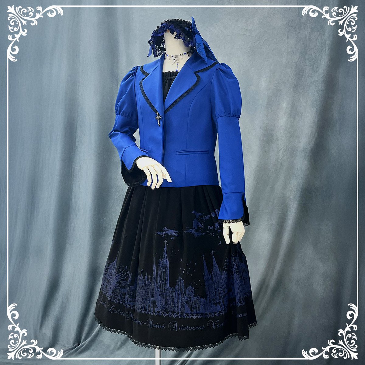 ✞ 本日18時〜販売開始 ✞ サイレントムーンワンピース（黒×青