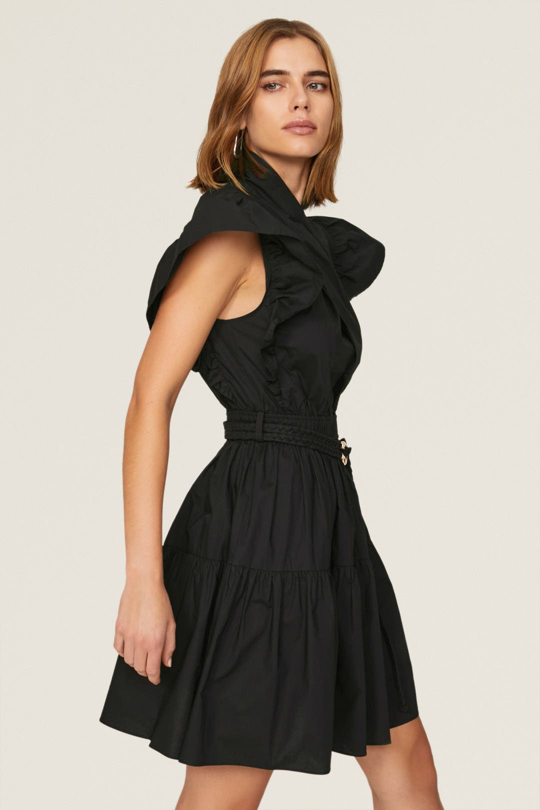 Black Finn Ruffle Wrap Dress by Derek Lam 10 Crosby | Rent the Runway