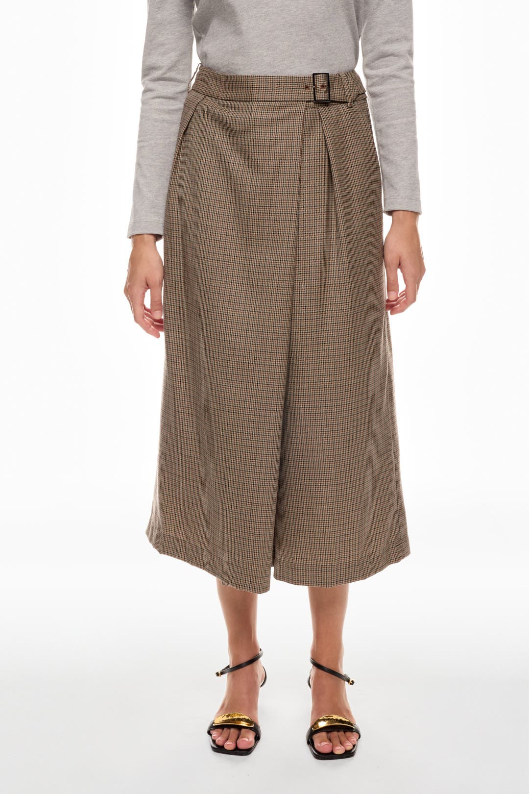 Thomas Menswear Check Wrap Culotte Skirt by Tibi | Rent the Runway