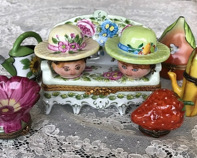 アンティーク リモージュ 小物入れ キャンディBOX PORCELAINE de