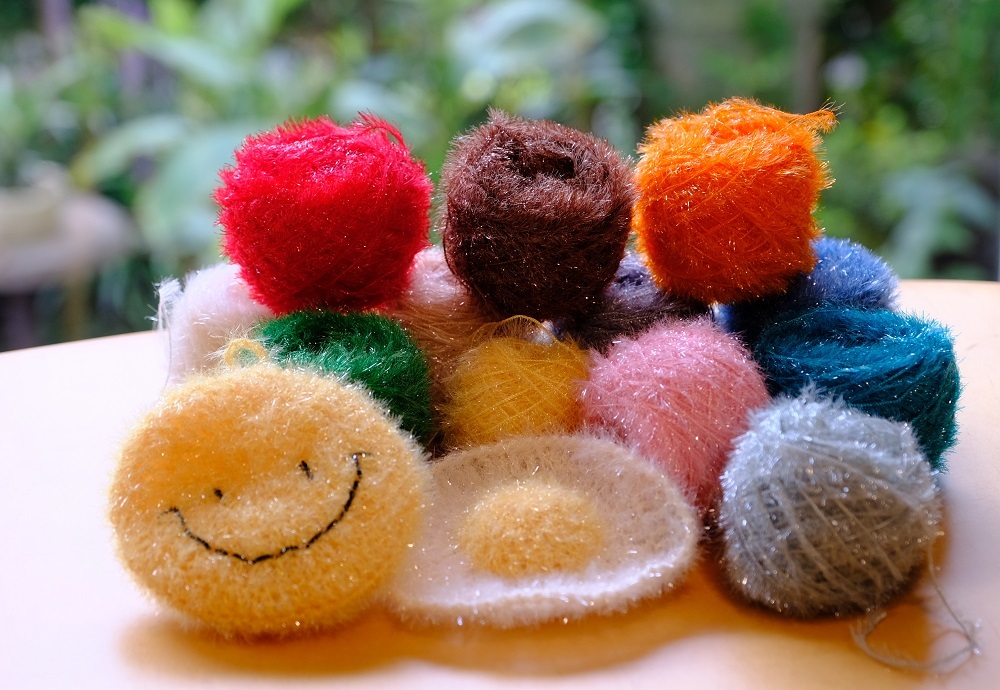 韓国版アクリルたわし：スセミ（ポリエステルですケド） : 志乃's