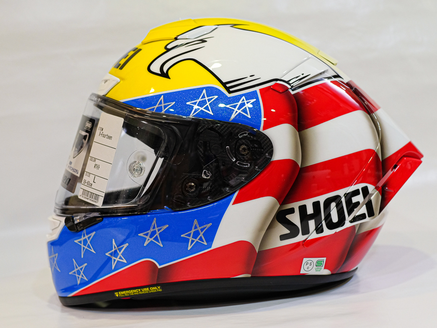 希少SHOEI SHOEI ノリック レプリカ ミラーシールド X-8V・阿部典史