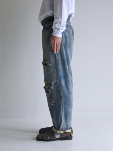 ANACHRONORM】CHECK COMBI DENIM 5P PANTS / Indigo(REMAKE
