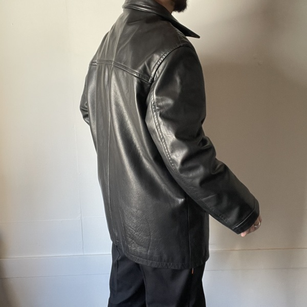 00s OLD GAP オールド ギャップ Tバック レザー カーコート 黒 L