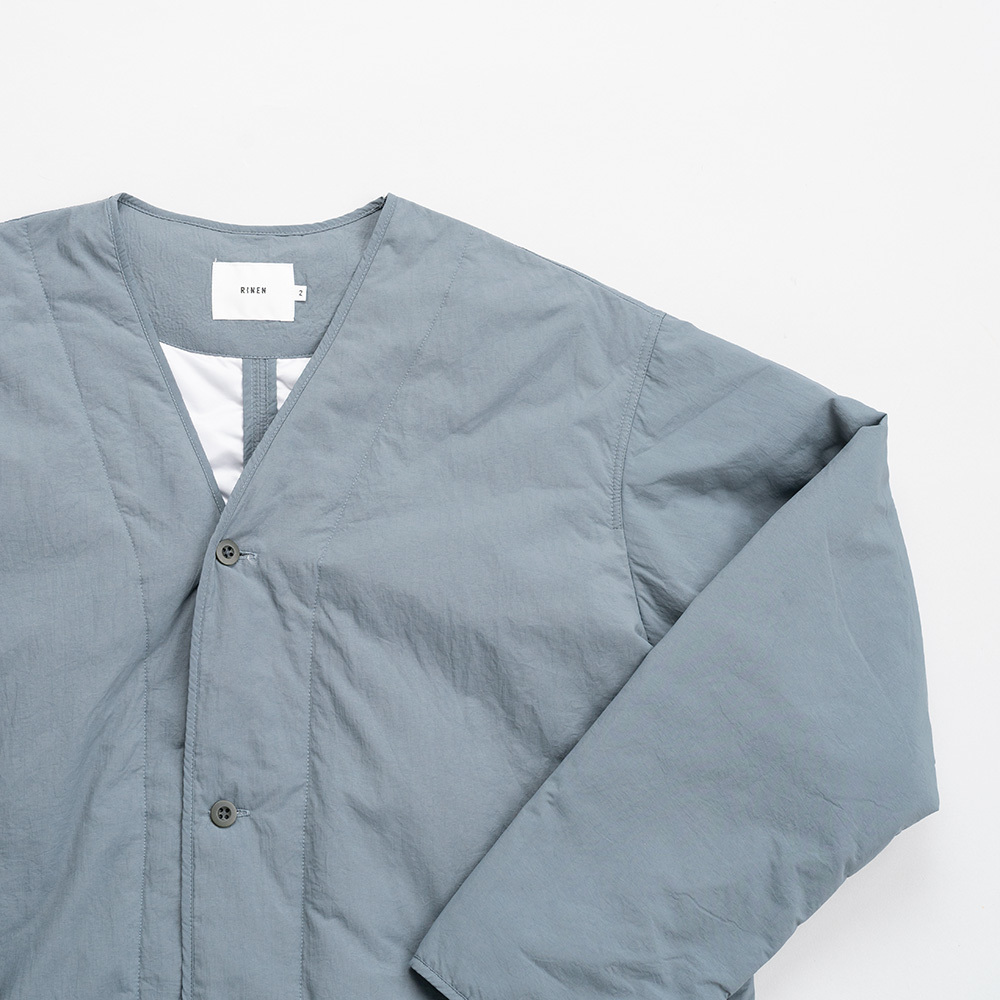 MUYA RINEN ナイロンタフタ中綿ボンディングポータブルカーディガン _