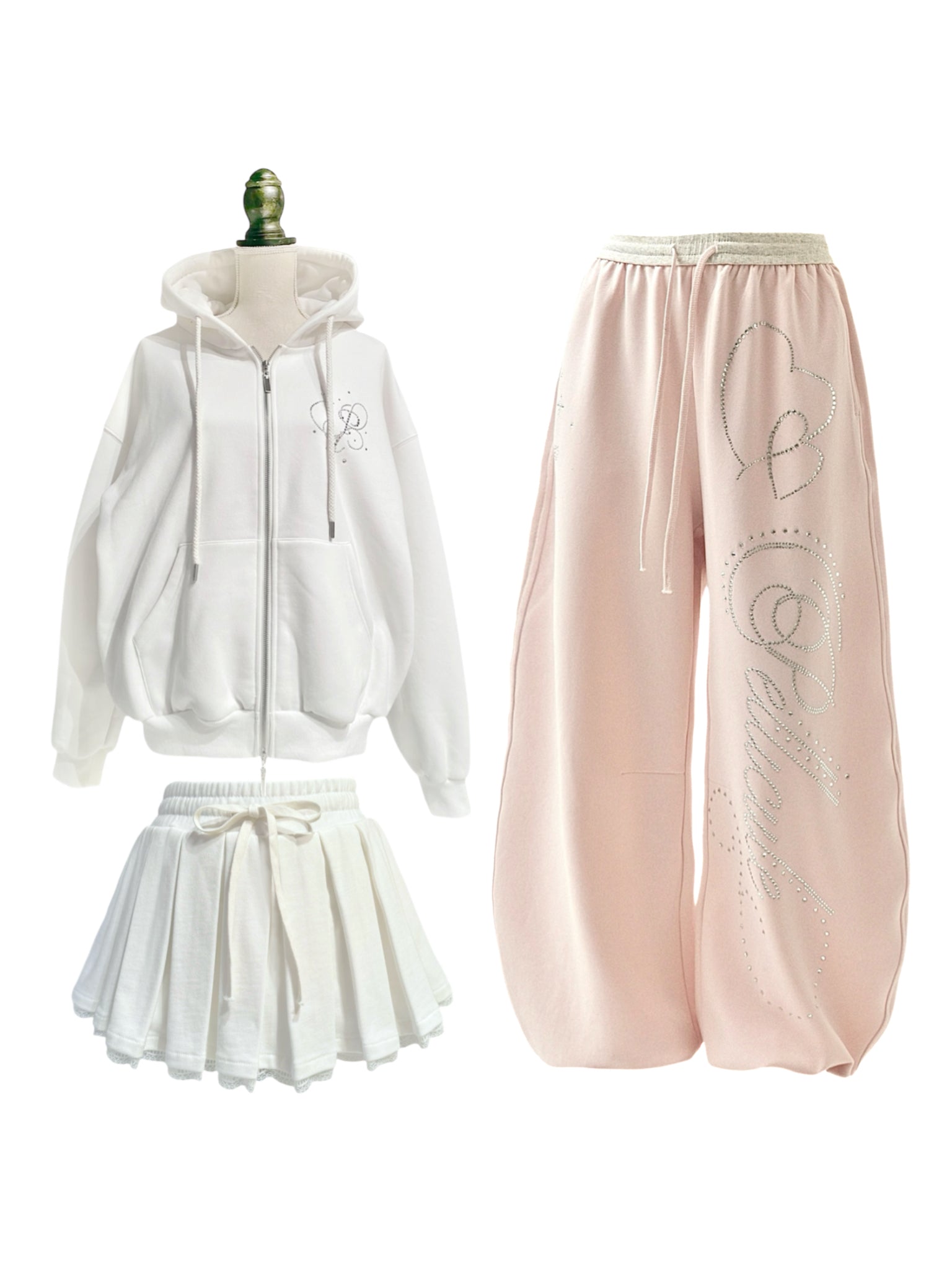 stone-deco sweat pants｜PELLICULE | ぺリキュール