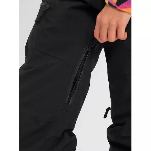 Burton Girls' Elite 2L Cargo Snowboard Pants True Black-Wht logo
